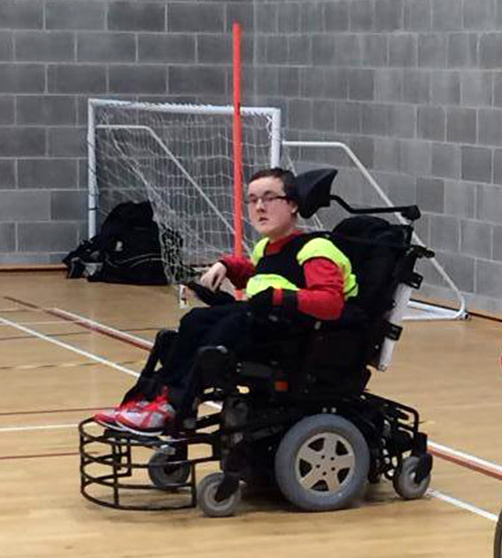 Marc playing Powerchair Football