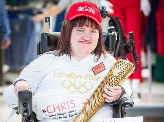 Michaela with her Olympic Torch